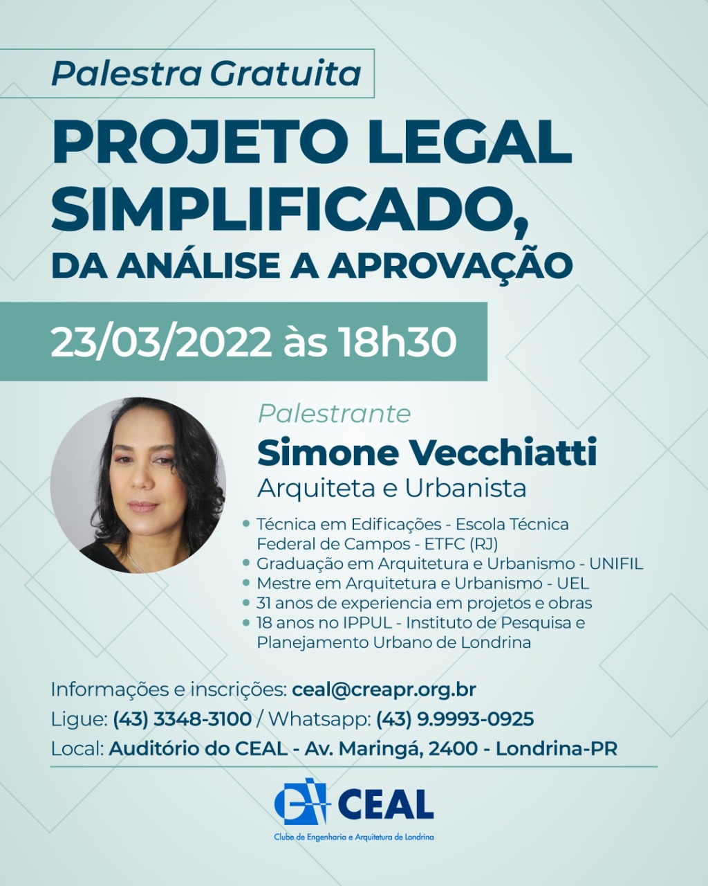 Palestra: Projeto Legal Simplificado, da análise a aprovação